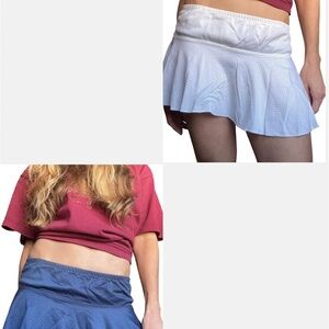 Abercrombie 90’s Y2K Mesh White and Blue Mini Skirt Set Girls medium Women’s xs